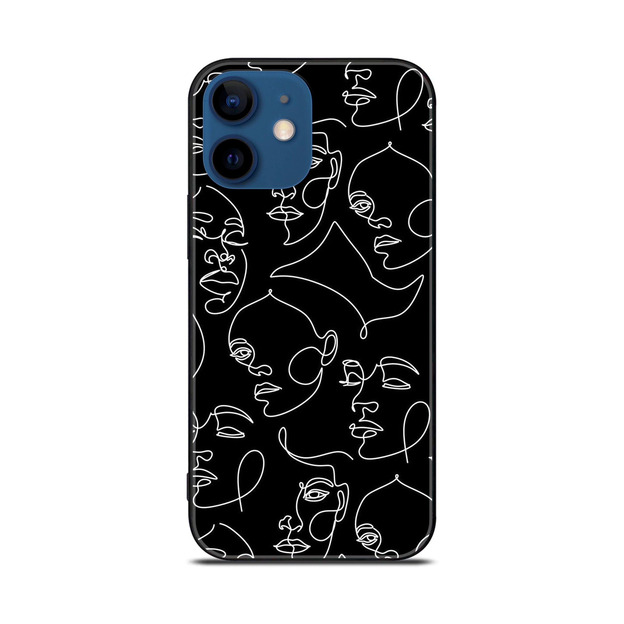 iPhone 11 Girl Line Art Premium Printed Glass soft Bumper shock Proof Case