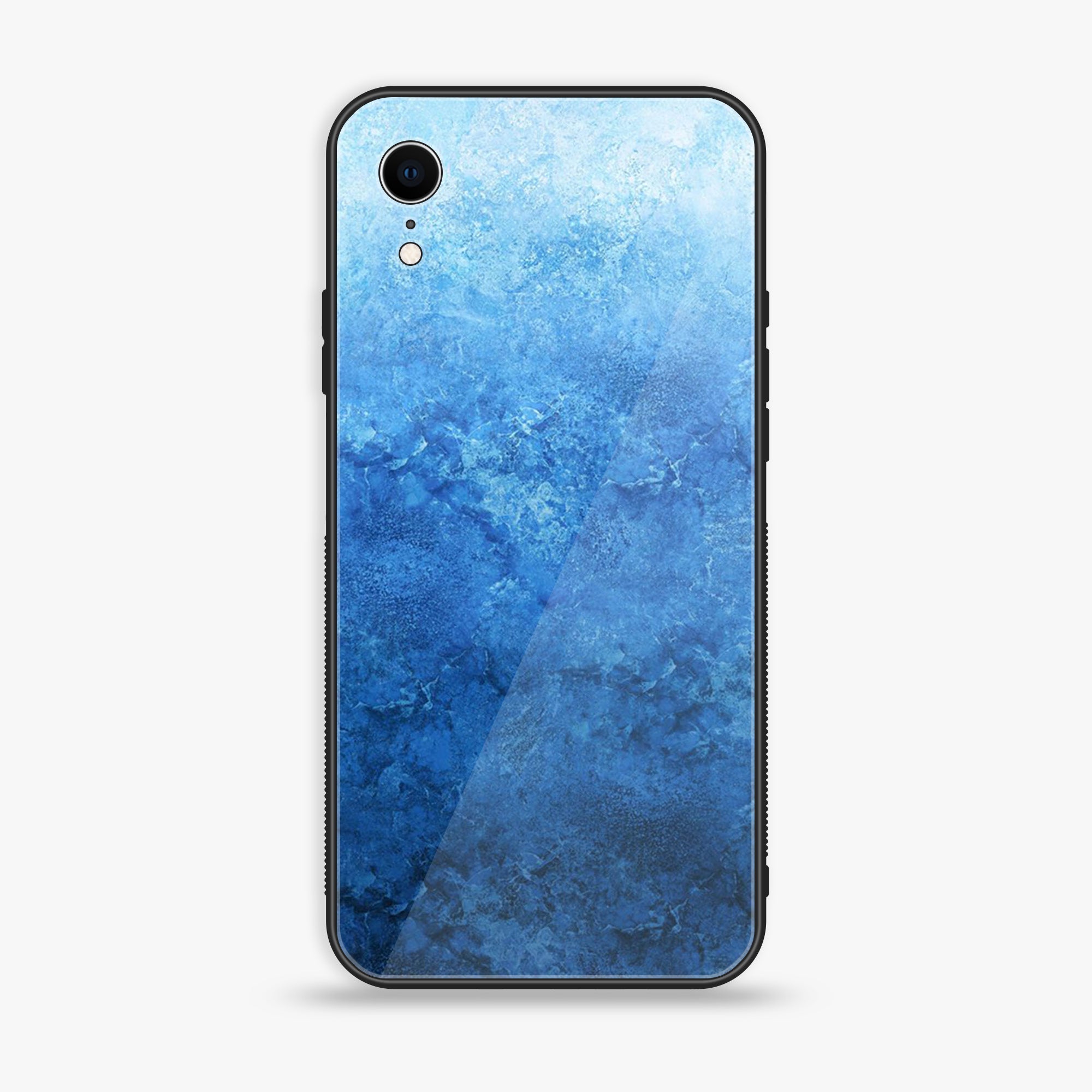 iPhone XR - Blue Marble Series - Premium Printed Glass soft Bumper shock Proof Case