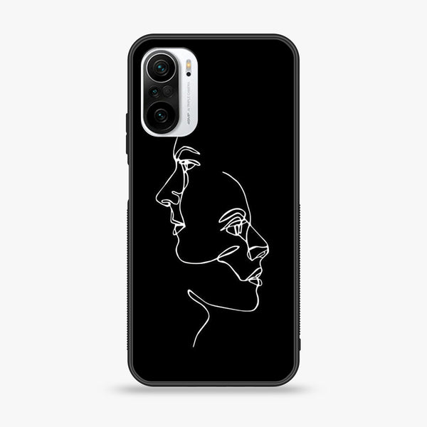 Xiaomi Poco F3 - Girl line Art Design 5- Premium Printed Glass soft Bumper shock Proof Case CS-43961