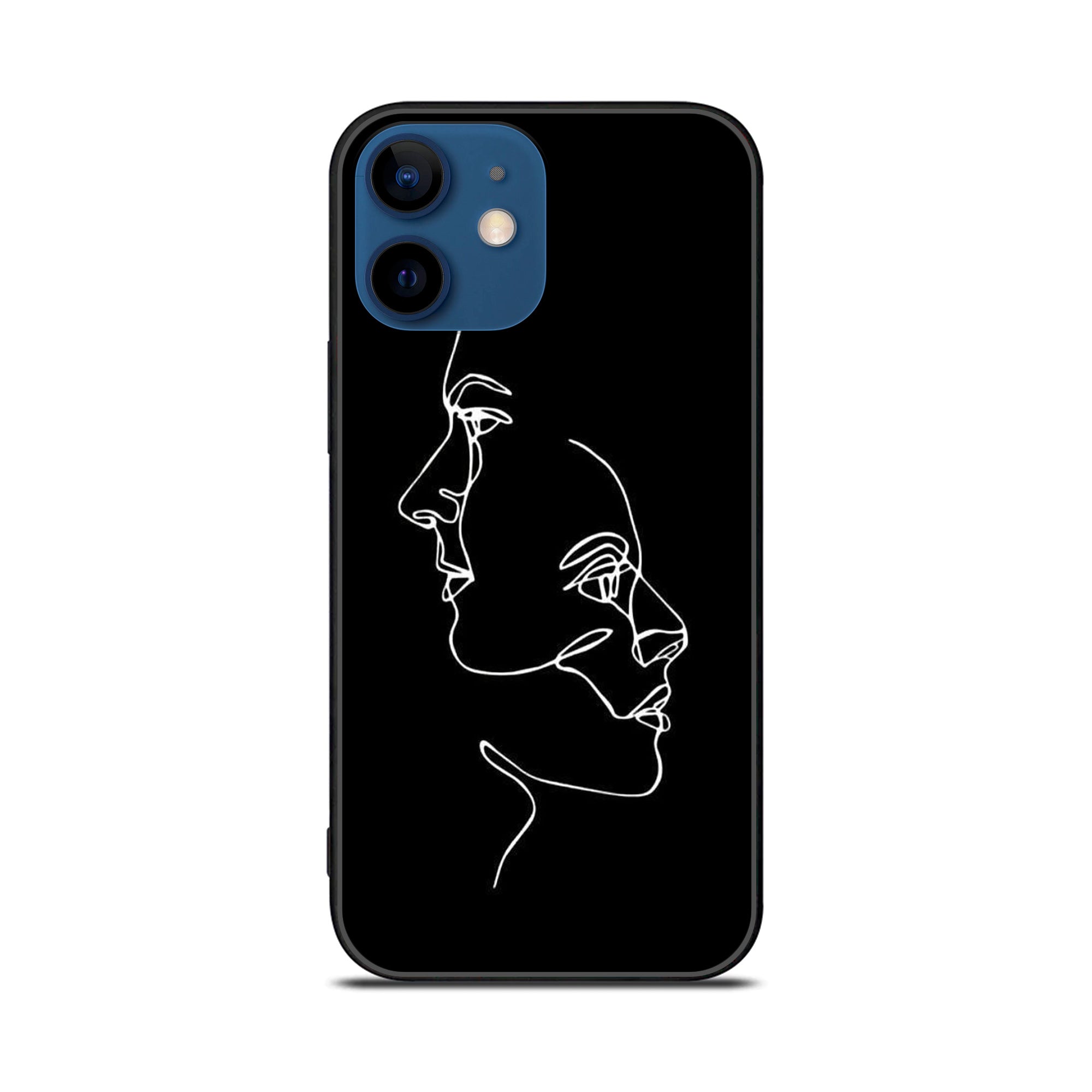 iPhone 11 Girl Line Art Premium Printed Glass soft Bumper shock Proof Case