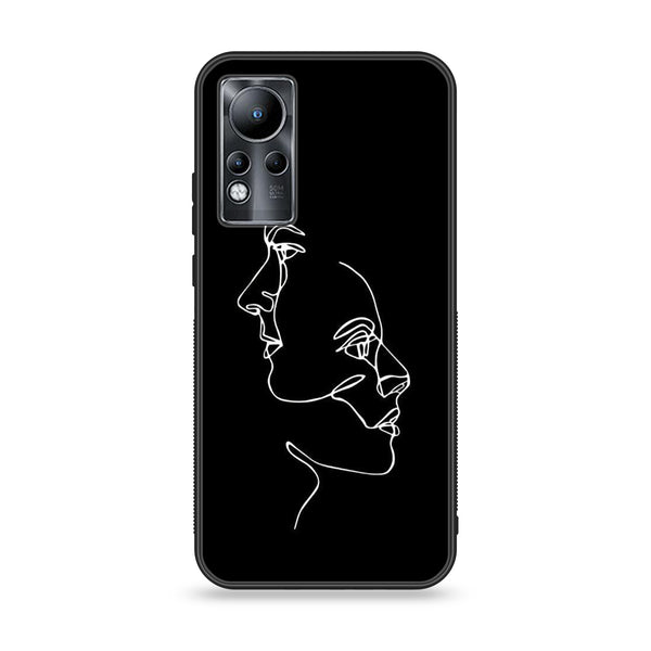 Infinix Note 11 -  Girl line Art Series Design 5  - Premium Printed Glass soft Bumper shock Proof Case  CS-19047