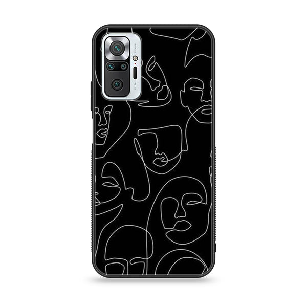 Xiaomi Redmi Note 10 Pro - Girl line Art Design 4 - Premium Printed Glass soft Bumper shock Proof Case CS-18856