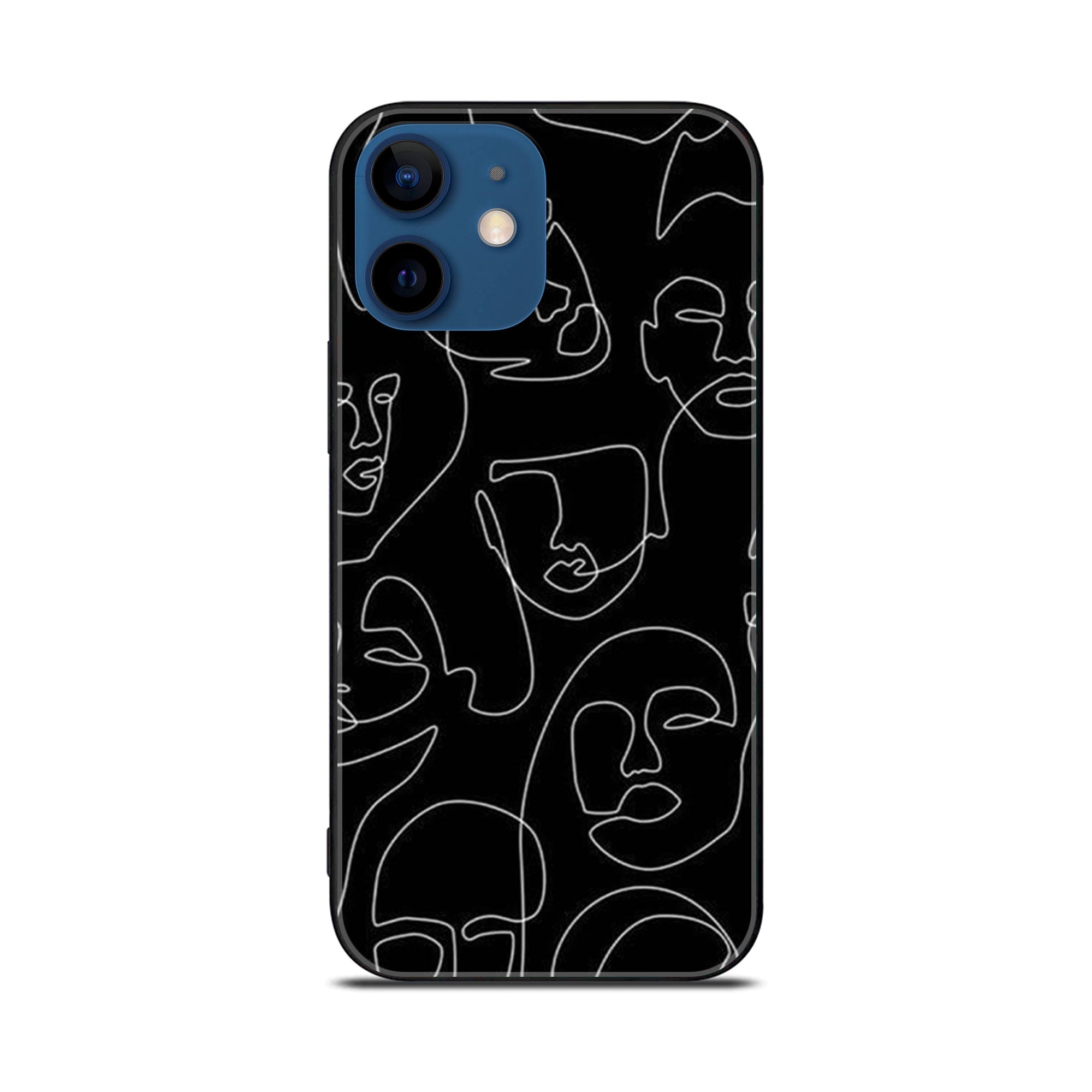 iPhone 11 Girl Line Art Premium Printed Glass soft Bumper shock Proof Case