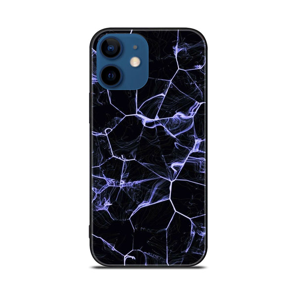 iPhone 12  Black Marble Series  Premium Printed Glass soft Bumper shock Proof Case
