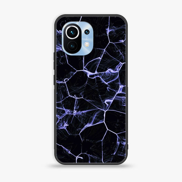 Xiaomi Mi 11 - Black Marble Series - Premium Printed Glass soft Bumper shock Proof Case