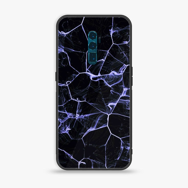 OPPO Reno 10x Zoom Black Marble Series Premium Printed Glass soft Bumper shock Proof Case