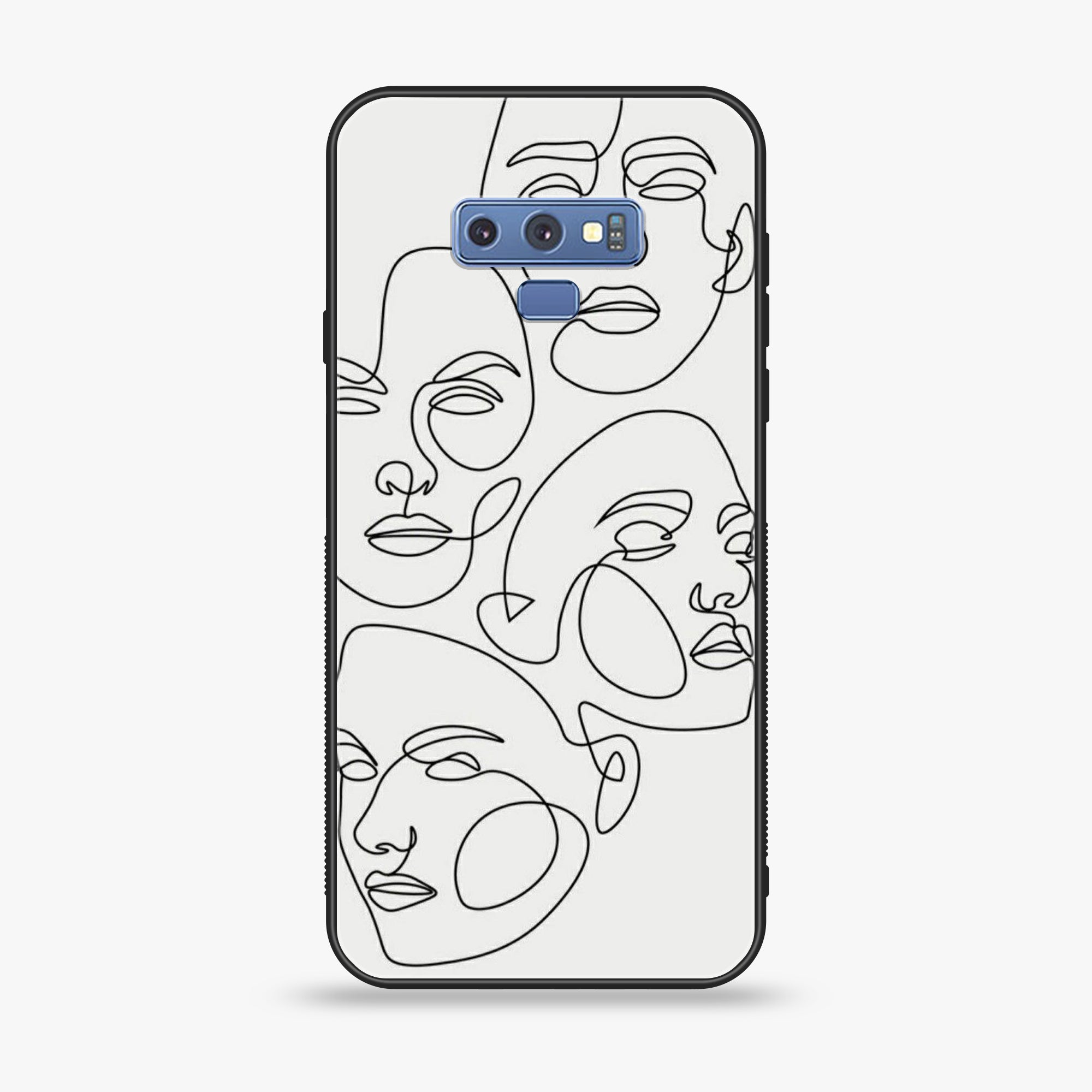 Samsung Galaxy Note 9 - Girl Line Art Series - Premium Printed Glass soft Bumper shock Proof Case