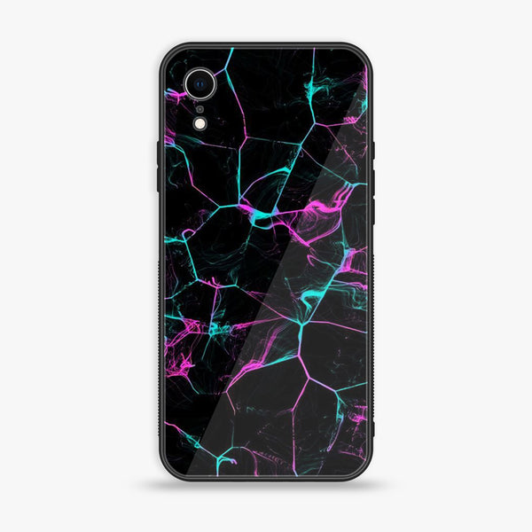 iPhone XR - Black Marble Design 9 - Premium Printed Glass soft Bumper shock Proof Case CS-14094