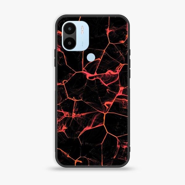 Xiaomi Redmi A1 Plus - Black Marble Series Design 8  - Premium Printed Glass soft Bumper shock Proof Case CS-19003