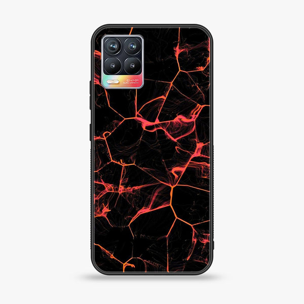 Realme 8  - Black Marble Series Design 8 Premium Printed Glass soft Bumper shock Proof Case  CS-19002