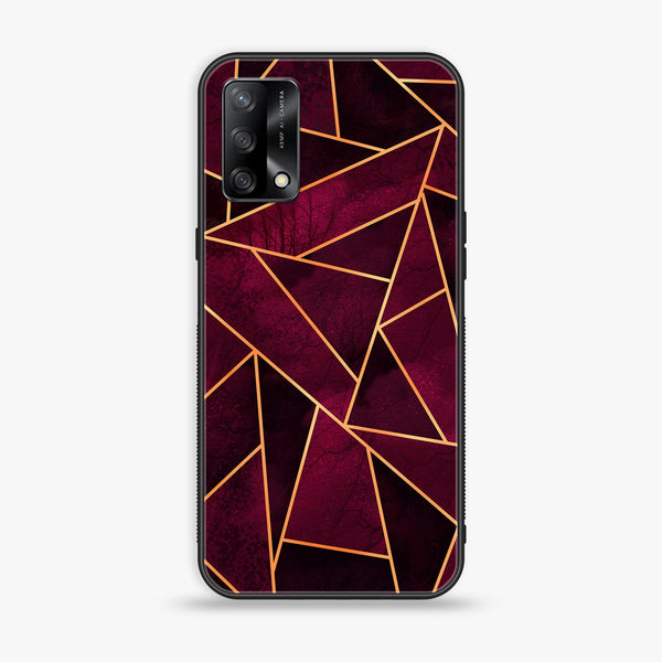 Oppo A95 - Geomatric Marble Series - Premium Printed Glass soft Bumper shock Proof Case