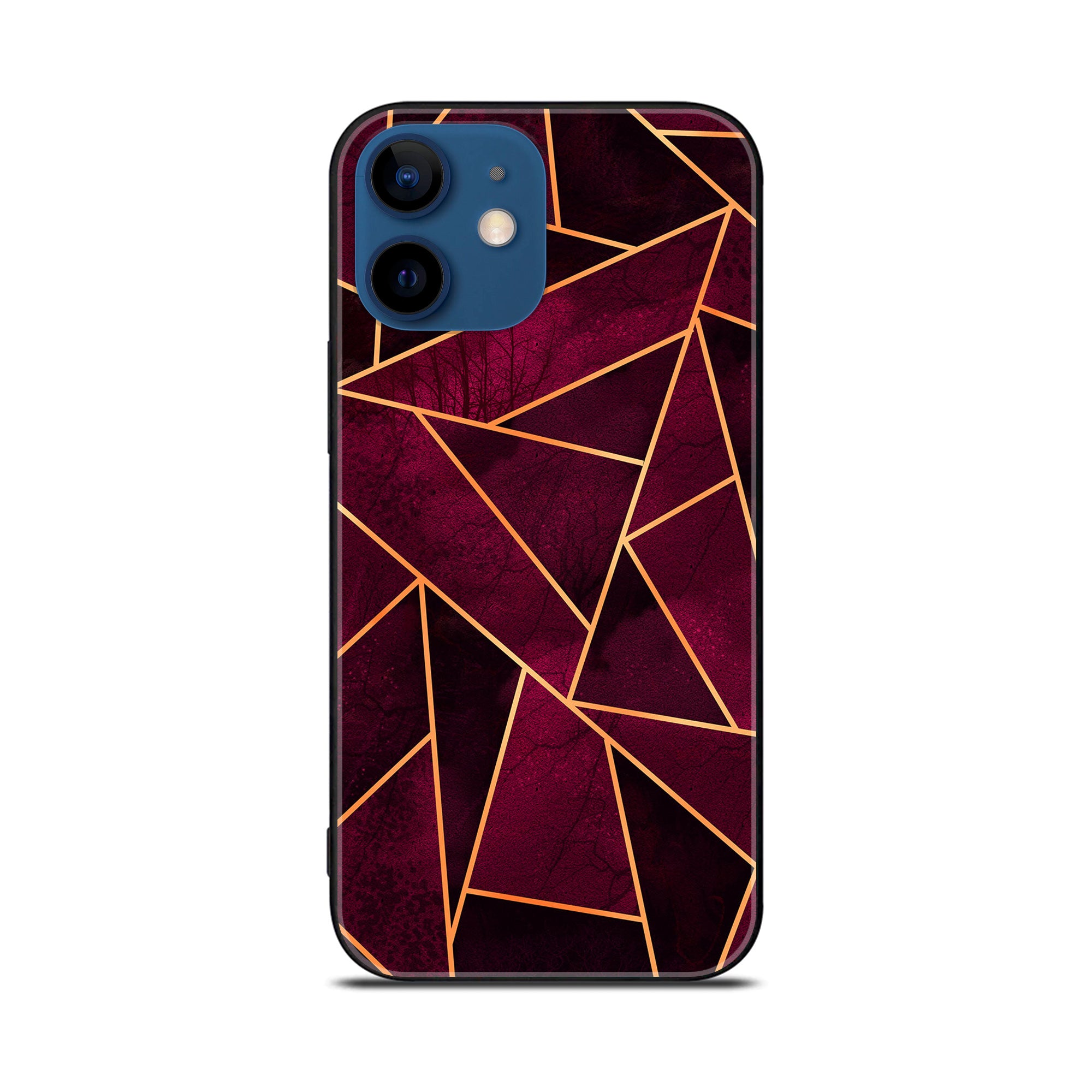 iPhone 12 Mini Geometric Marble Premium Metal Printed soft Bumper shock Proof Case