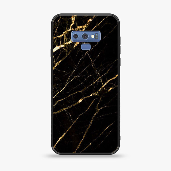 Samsung Galaxy Note 9 - Black marble Design 7 - Premium Printed Glass soft Bumper shock Proof Case CS-19729