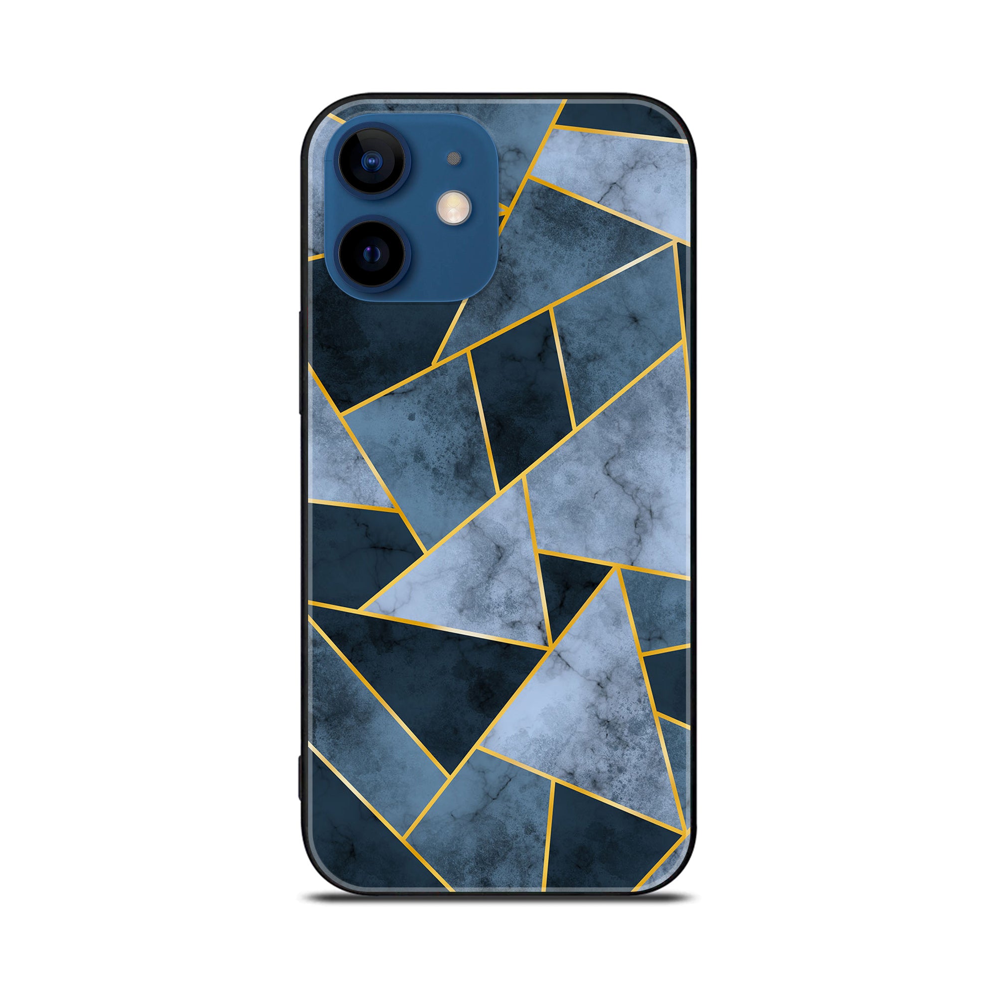 iPhone 12 Mini Geometric Marble Premium Metal Printed soft Bumper shock Proof Case