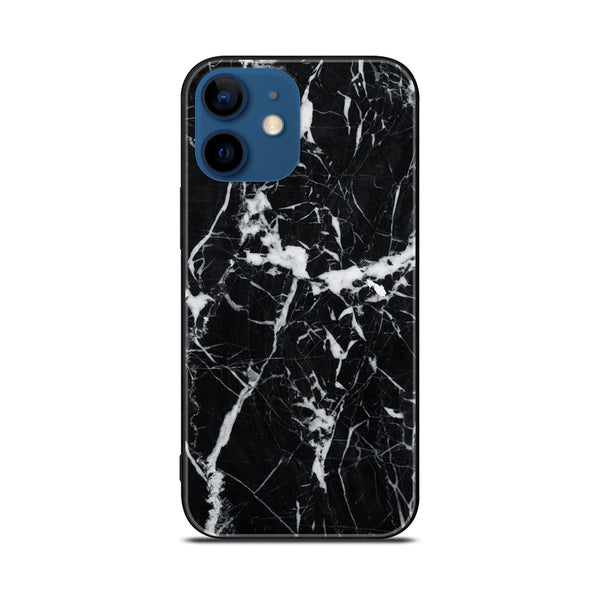 iPhone 11  Black Marble Series Design 4 Premium Printed Glass soft Bumper shock Proof Case CS-19412