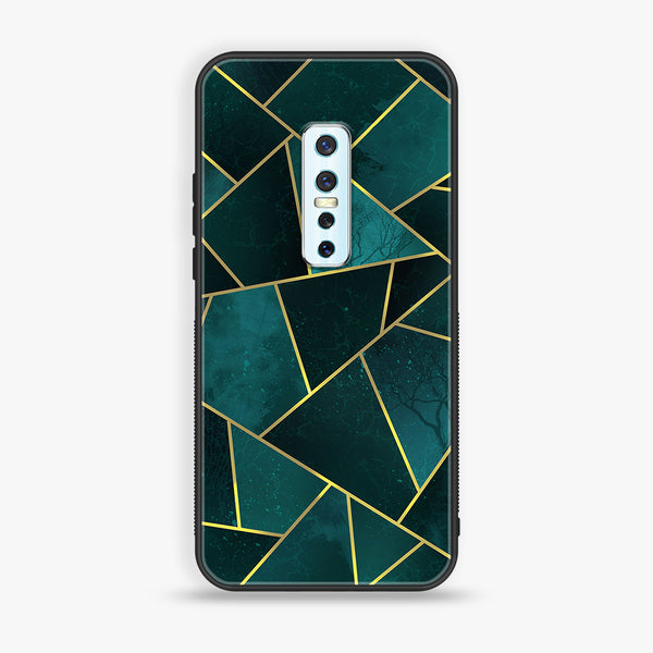 VIVO V17 PRO  - Geometric Marble Series - Premium Printed Glass soft Bumper shock Proof Case