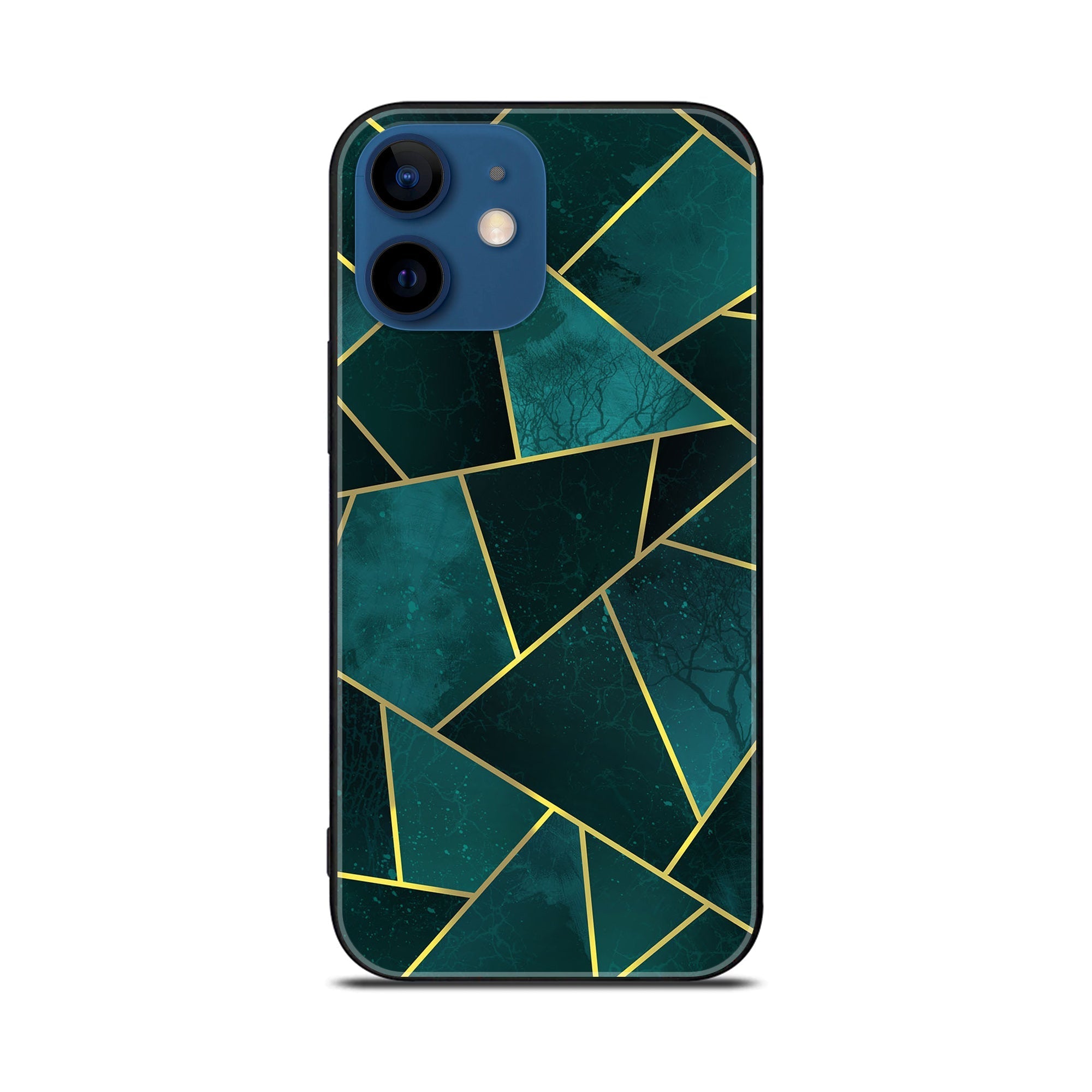 iPhone 11 Geometric Marble Premium Printed Glass soft Bumper shock Proof Case