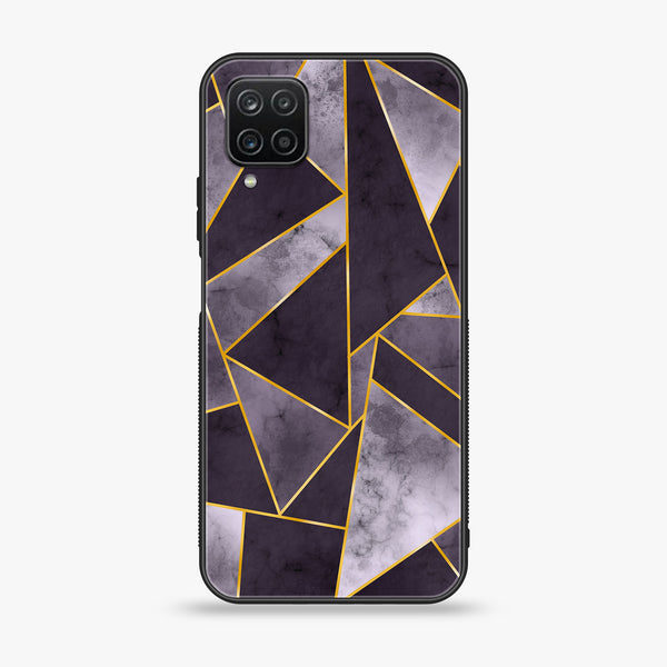 Samsung Galaxy A12 / A12 Nacho - Geometric Marble Series Design 8 - Premium Printed Glass soft Bumper shock Proof Case CS-23335