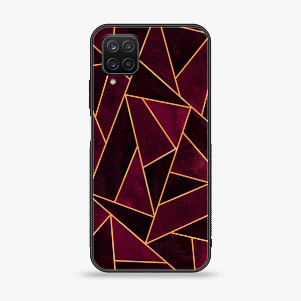 Samsung Galaxy A12 / A12 Nacho - Geometric Marble Design 7 - Premium Printed Glass soft Bumper shock Proof Case CS-16239