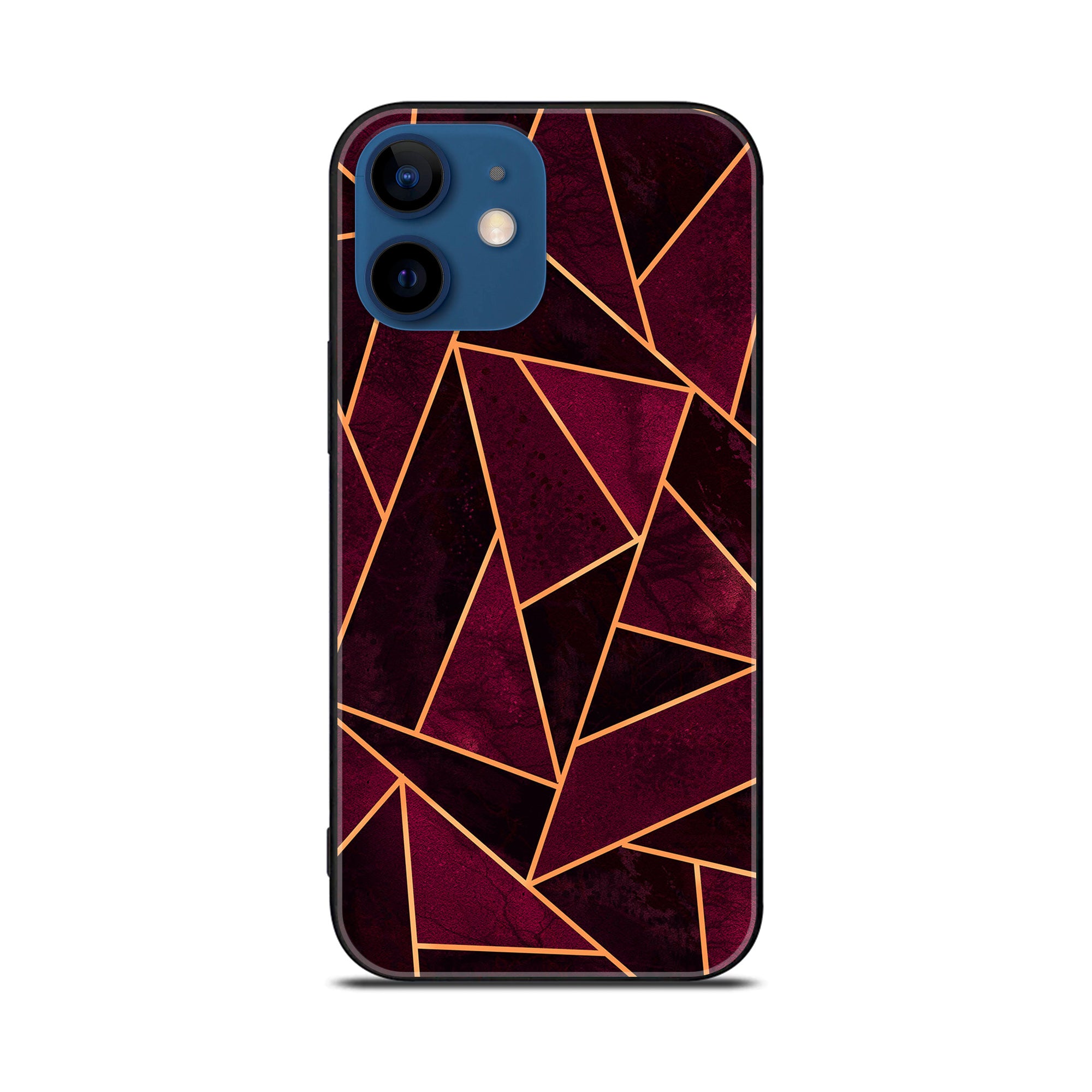 iPhone 12 Mini Geometric Marble Premium Metal Printed soft Bumper shock Proof Case