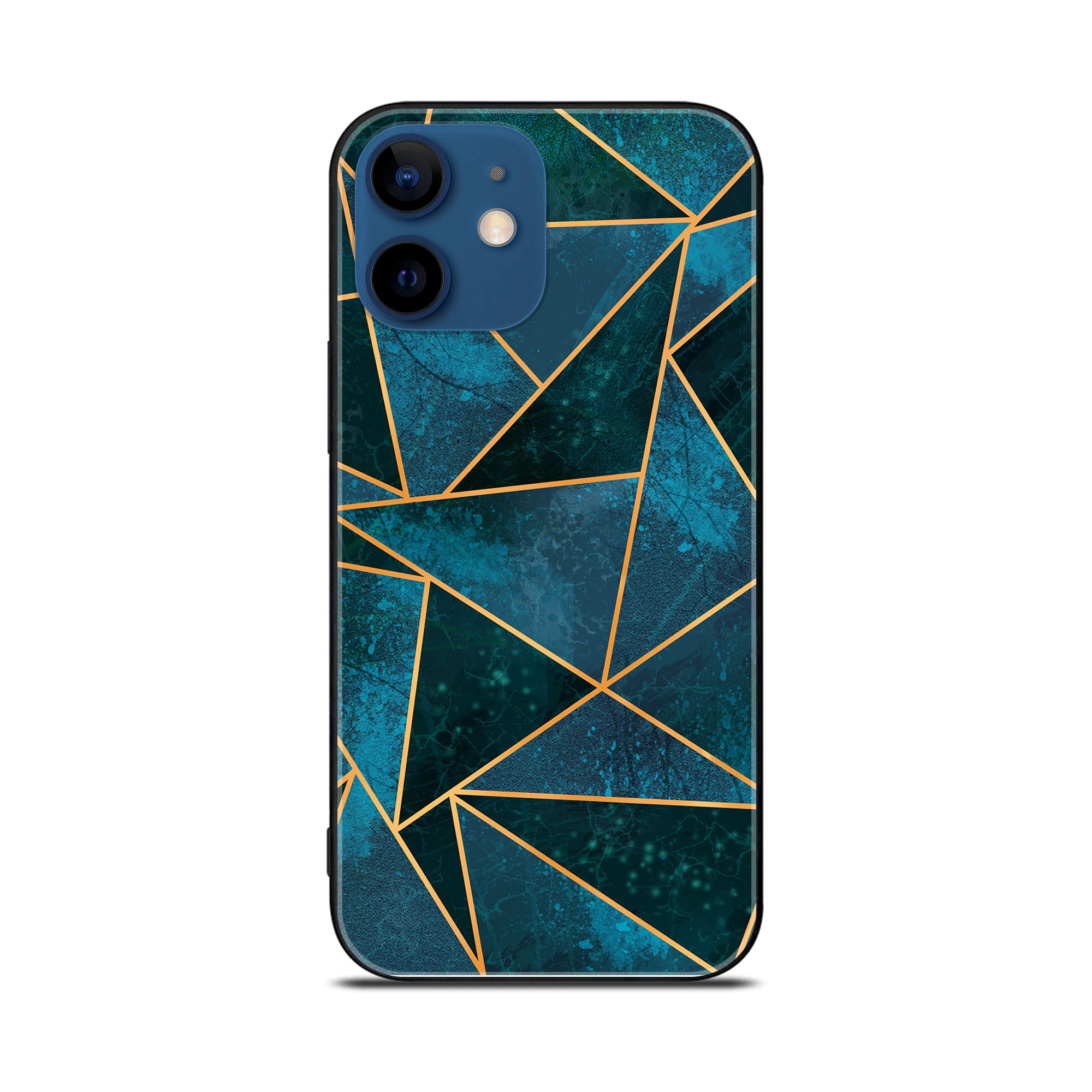 iPhone 12 Mini Geometric Marble Premium Metal Printed soft Bumper shock Proof Case