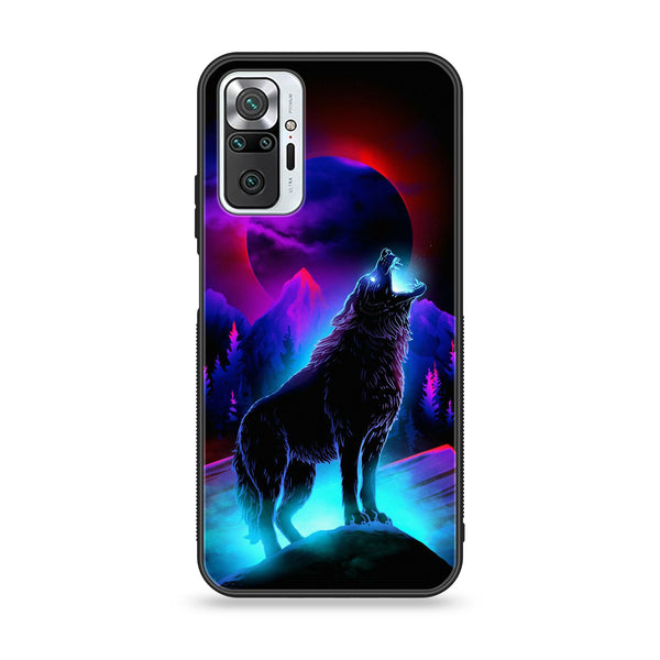 Xiaomi Redmi Note 10 Pro - Wolf Design 2 - Premium Printed Glass soft Bumper shock Proof Case CS-16285