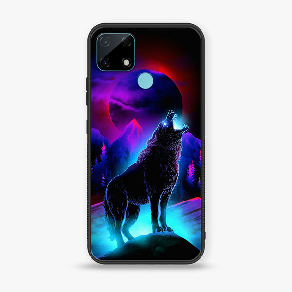 Realme Narzo 30A - Wolf Series - Premium Printed Glass soft Bumper shock Proof Case