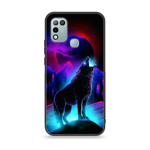 Infinix Hot 11 Play  / Hot 10 Play   - Wolf Design 2 - Premium Metal Printed soft Bumper Shock Proof Case CS-14205