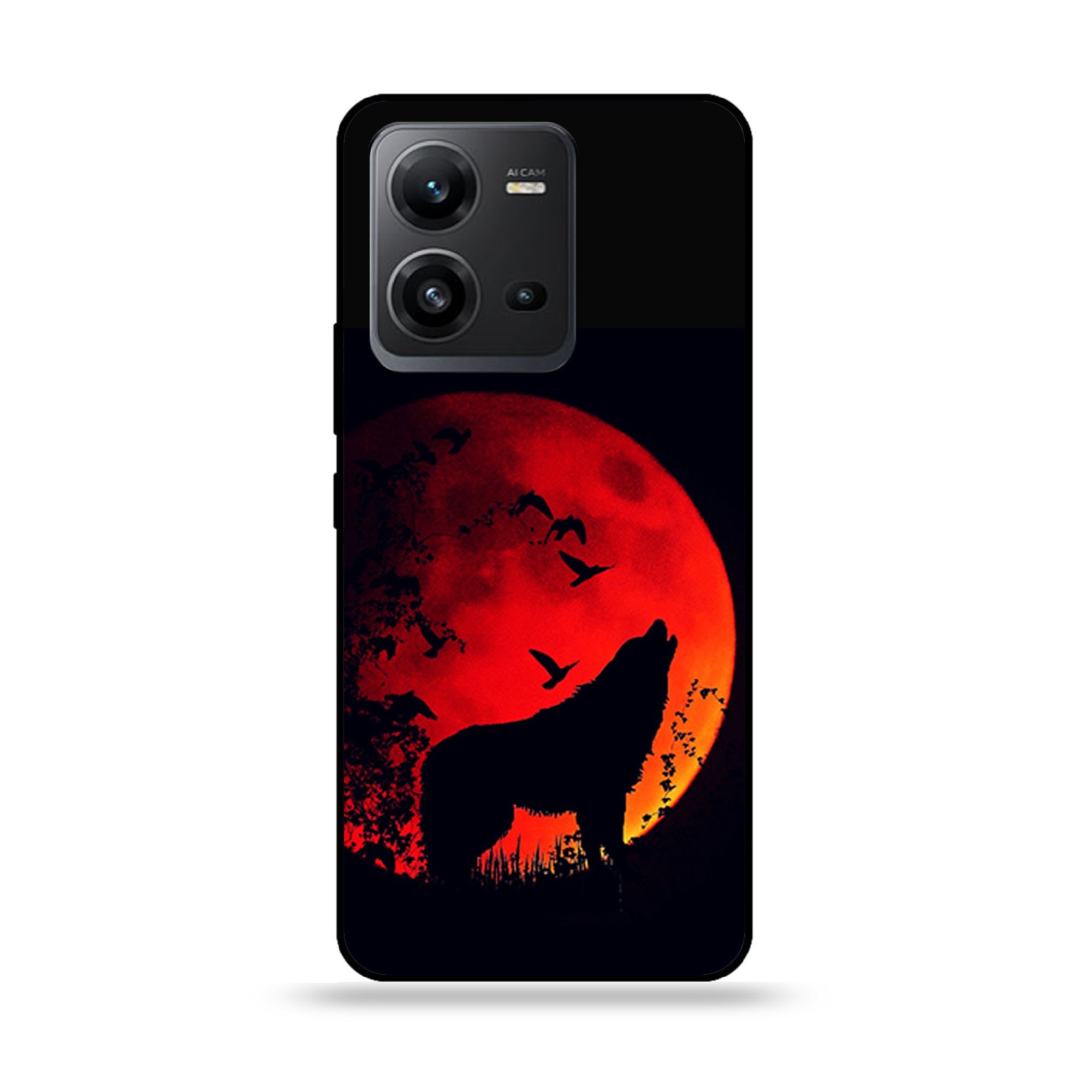 Vivo V25 5G  - Wolf Series - Premium Printed Glass soft Bumper shock Proof Case