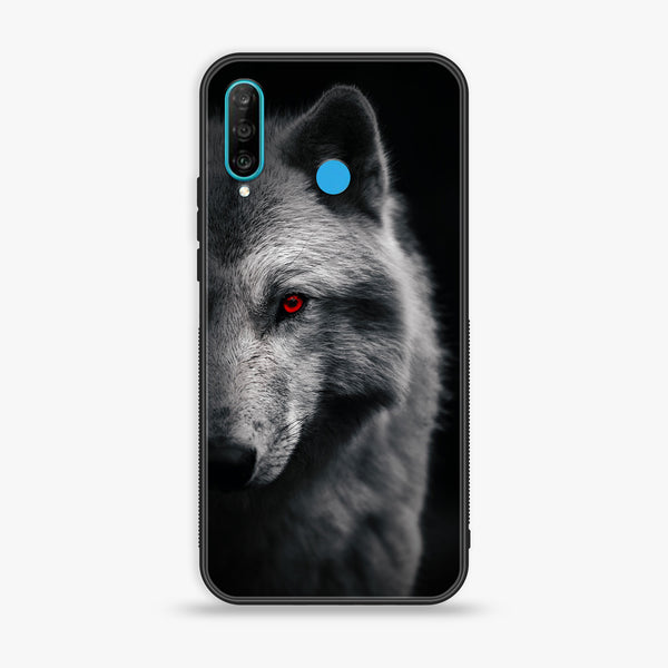 Huawei P30 lite - Wolf Series - Design 10 Premium Printed Glass soft Bumper shock Proof Case CS-20470