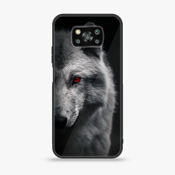 Xiaomi Poco X3 - Wolf Design 10 - Premium Printed Glass soft Bumper shock Proof Case CS-10460