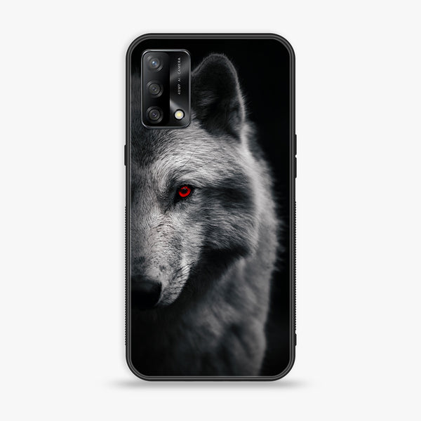 Oppo A74 - Wolf Series - Premium Printed Glass soft Bumper shock Proof Case