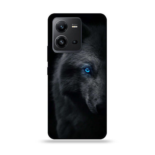 Vivo V25 5G/V25E Glass Case  - Wolf Design 9 - Premium Printed Glass soft Bumper shock Proof Case CS-36905