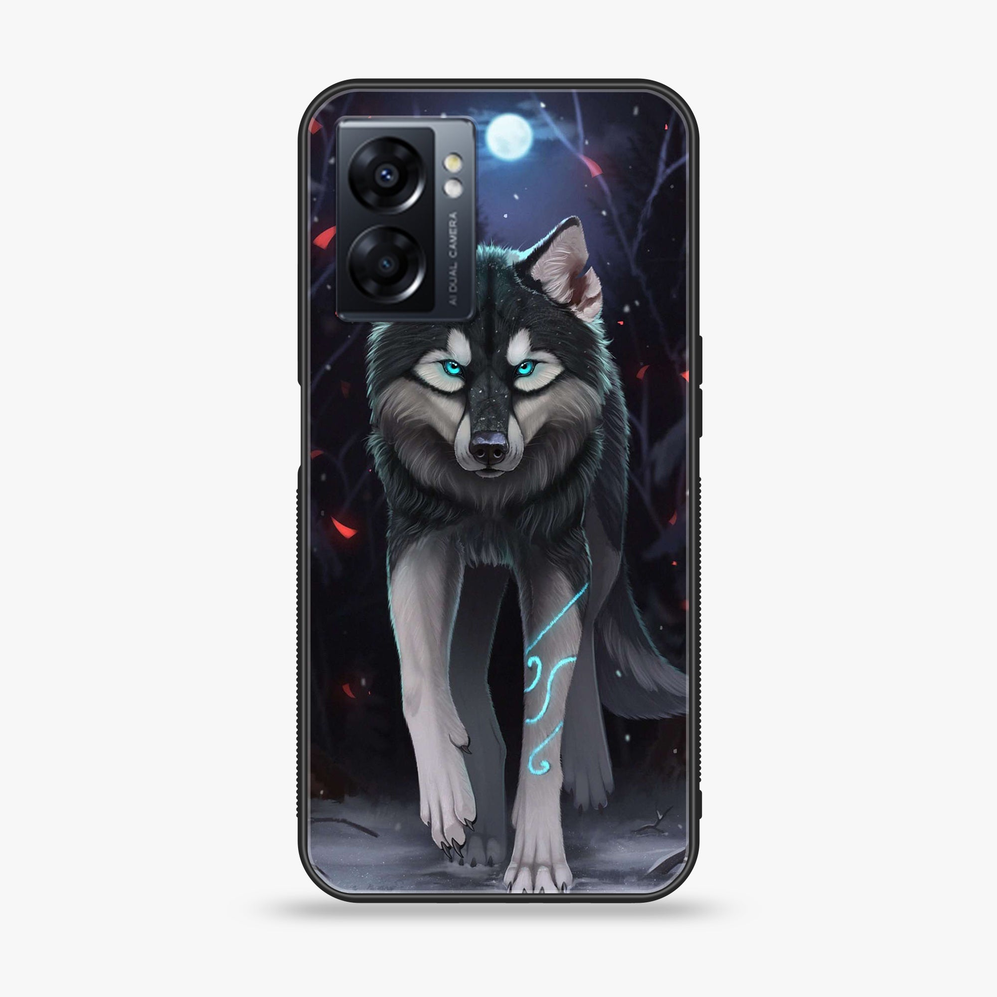 Oppo A57 2022 - Wolf Series - Premium Printed Glass soft Bumper shock Proof Case