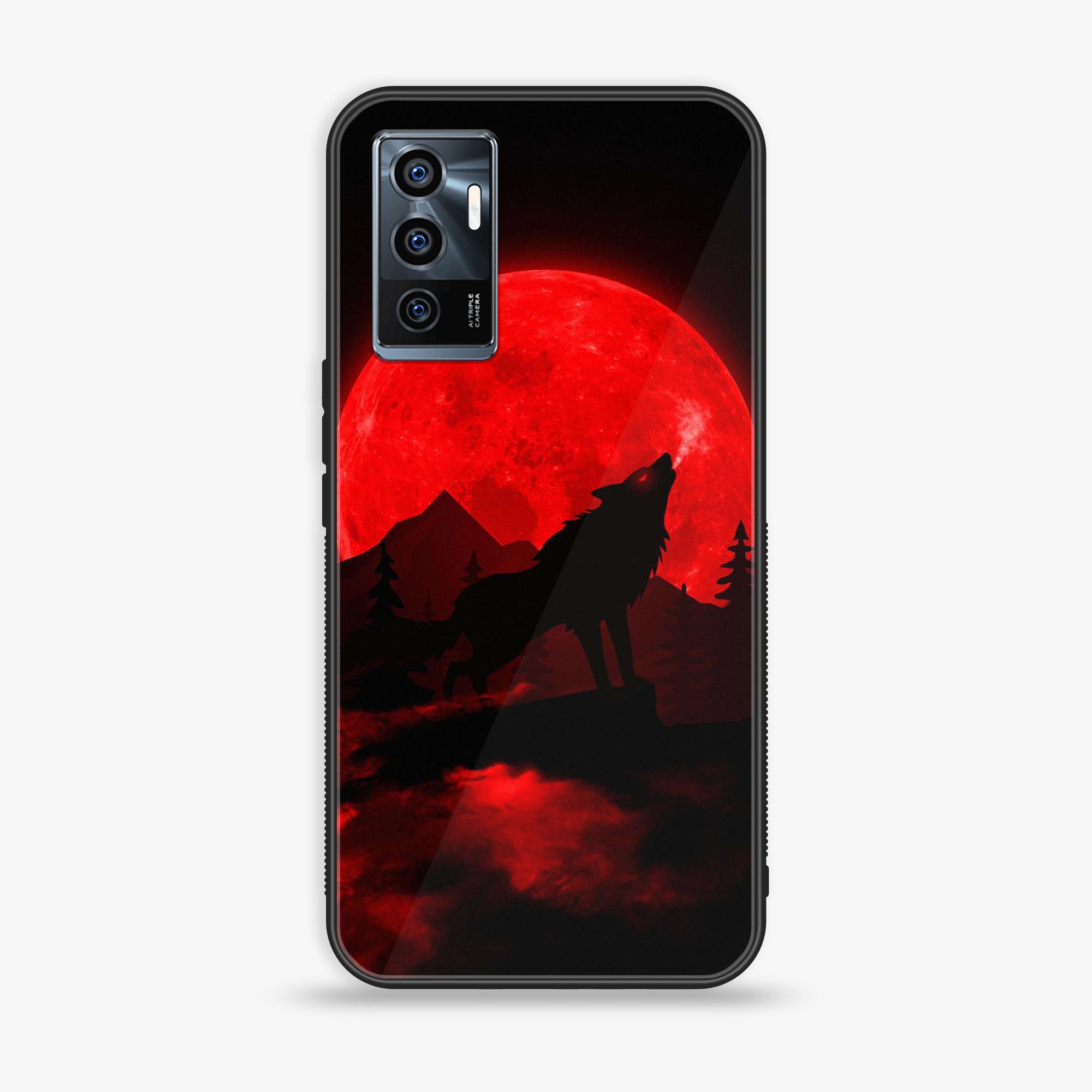 Vivo V23e - Wolf Series - Premium Printed Glass soft Bumper shock Proof Case