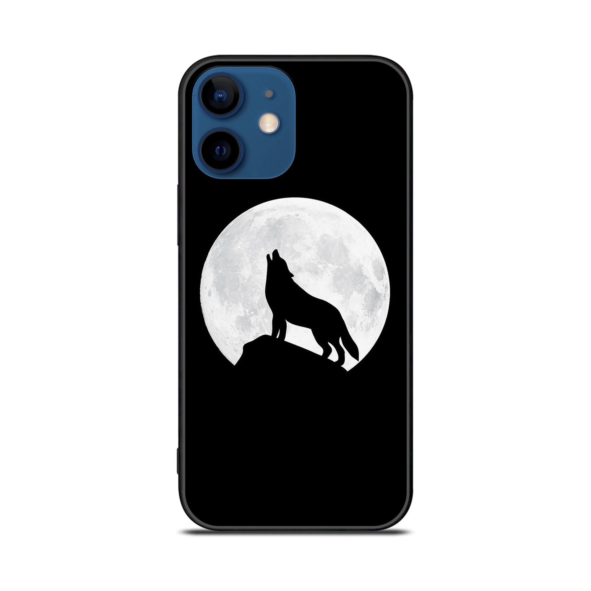 iPhone 12 Mini Wolf Series  Premium Printed Glass soft Bumper shock Proof Case
