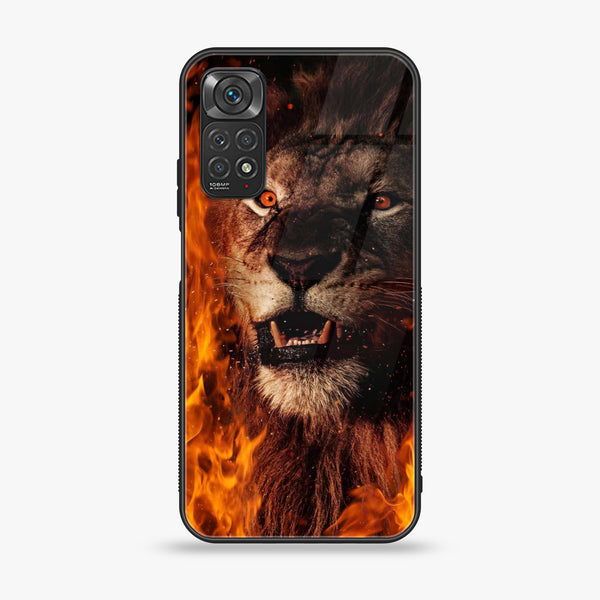 Xiaomi Redmi Note 11/ Note 11S - Tiger Design 2 - Premium Printed Glass soft Bumper shock Proof Case  CS-34819