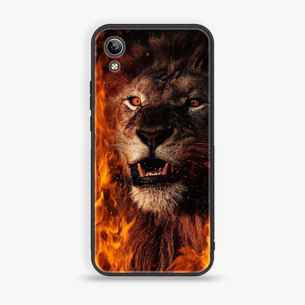 Vivo Y91C - Tiger Series - Premium Printed Glass soft Bumper shock Proof Case