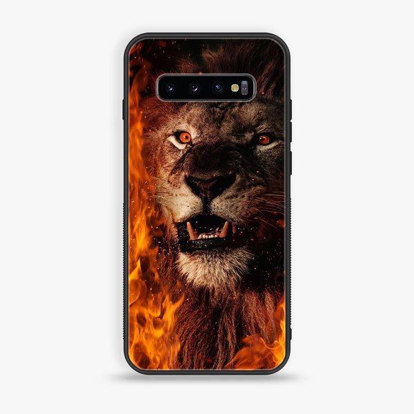 Galaxy S10 Plus - Tiger Art Series - Premium Printed Glass soft Bumper shock Proof Case