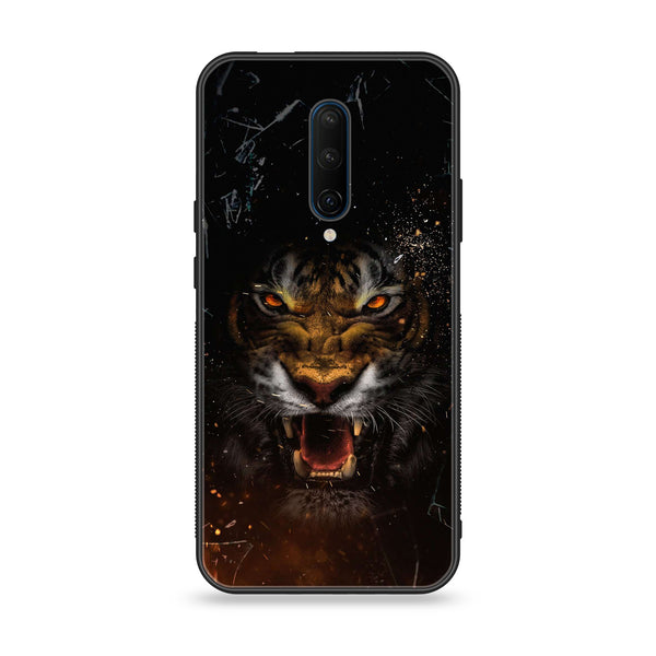 OnePlus 7 Pro - Tiger Art Design 9 - Premium Printed Glass soft Bumper shock Proof Case CS-20518