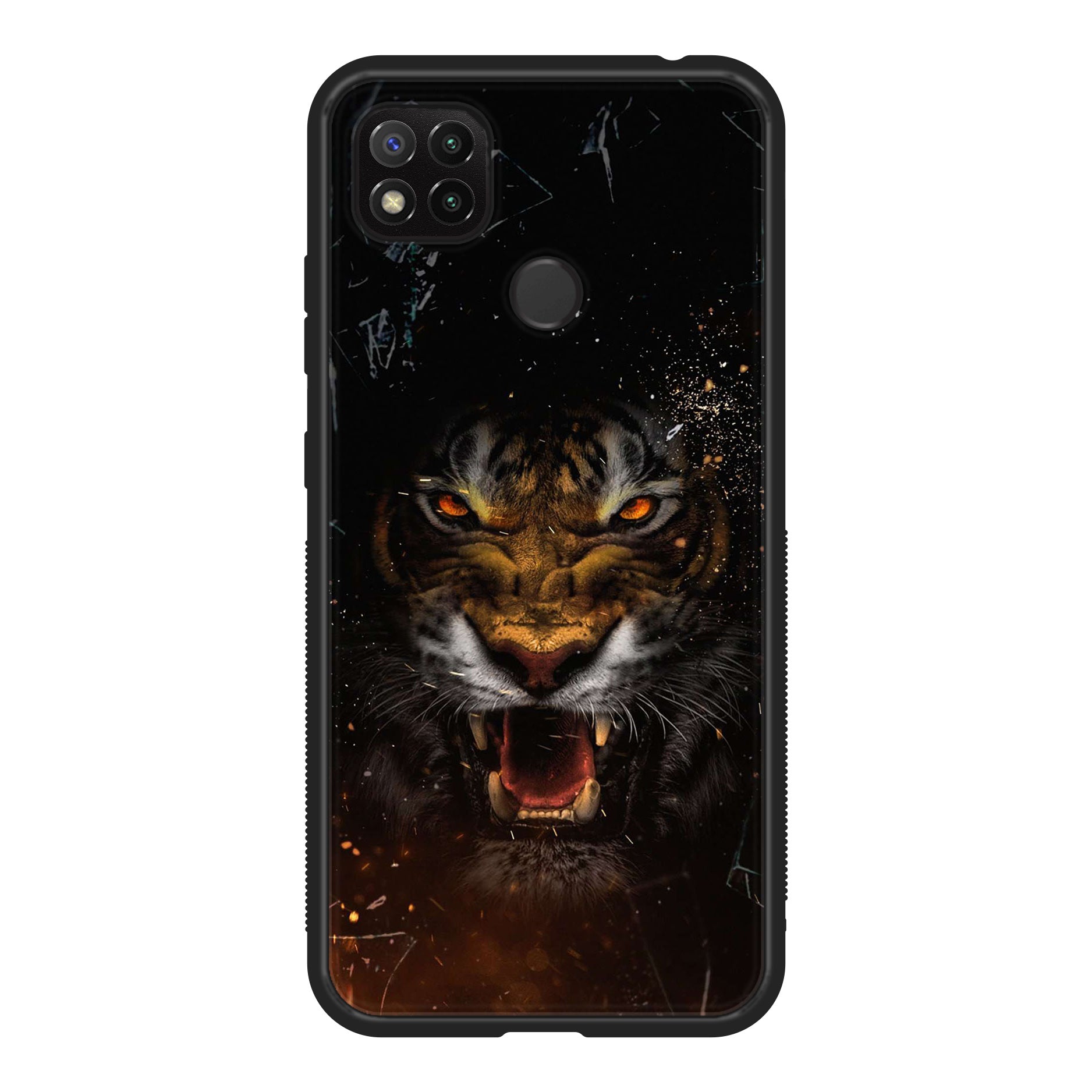 Xiaomi Redmi 9C -Tiger Art Series - Premium Printed Glass soft Bumper shock Proof Case