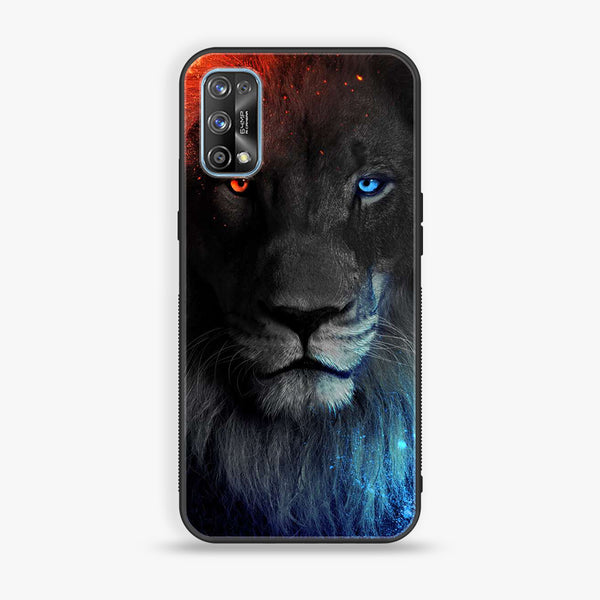 Realme 7 Pro - Tiger Art Design 4  - Premium Printed Glass soft Bumper shock Proof Case  CS-38965