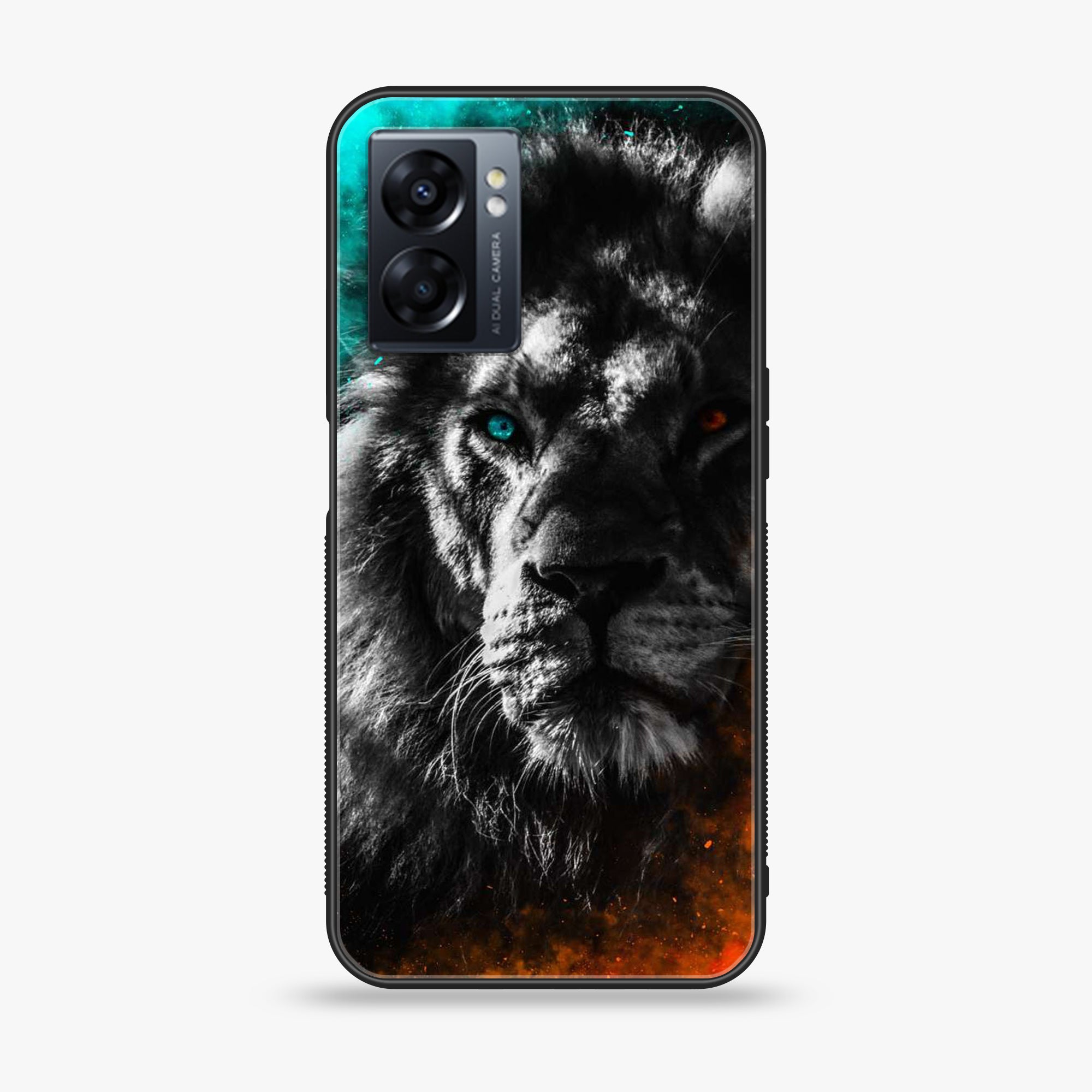 Oppo A57 2022 - Tiger Art Series - Premium Printed Glass soft Bumper shock Proof Case