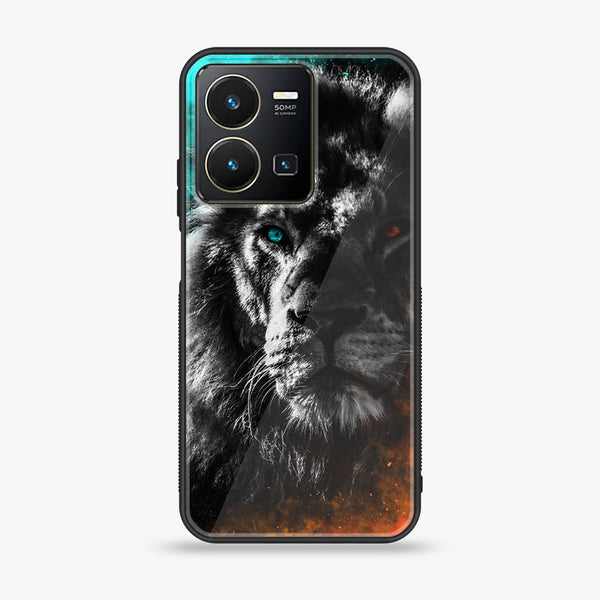 Vivo Y35 -  Tiger Design 3 - Premium Printed Glass soft Bumper shock Proof Case CS-14639