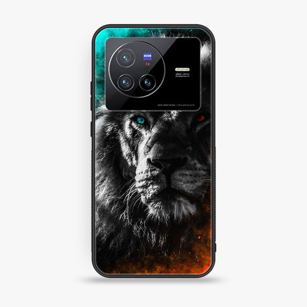 Vivo X80 - Tiger Art Design 3 - Premium Printed Glass soft Bumper shock Proof Case CS-42193