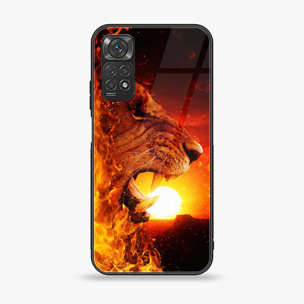 Xiaomi Redmi Note 11 4G / Note 11S - Tiger Design 1 - Premium Printed Glass soft Bumper shock Proof Case CS-26440