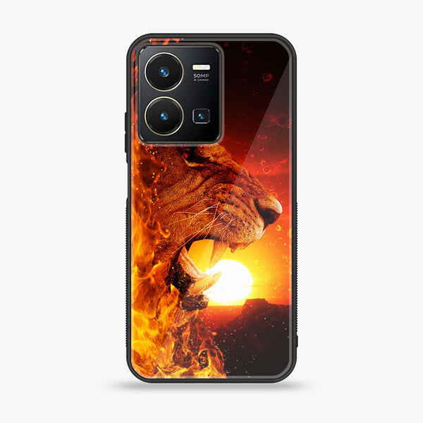 Vivo Y35 -  Tiger Design 1  - Premium Printed Glass soft Bumper shock Proof Case CS-23428