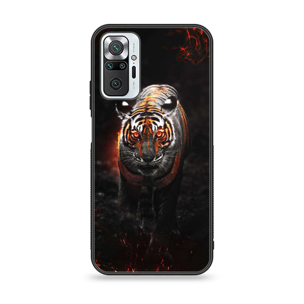 Xiaomi Redmi Note 10 Pro/Note 10 Pro Max -Tiger Art Design 6 - Premium Printed Glass soft Bumper shock Proof Case CS-10133