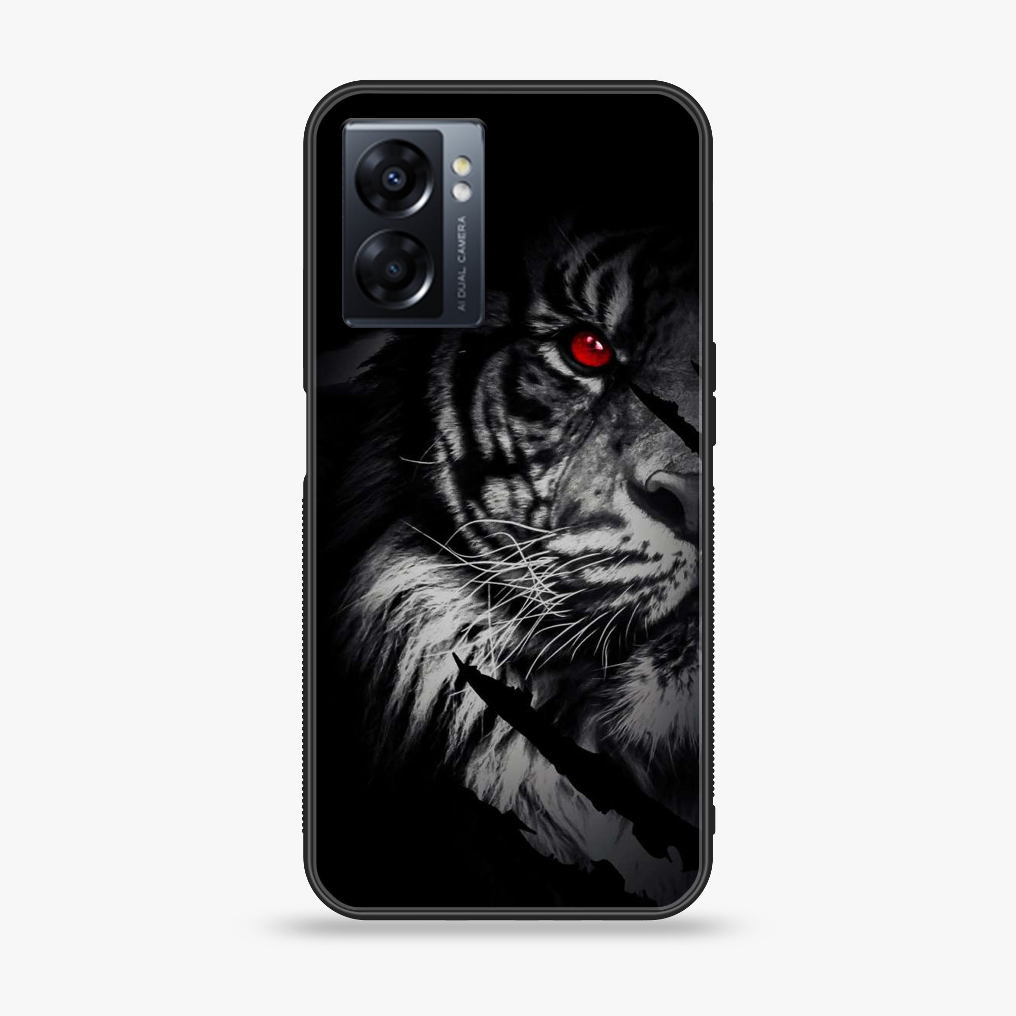 Oppo A57 2022 - Tiger Art Series - Premium Printed Glass soft Bumper shock Proof Case