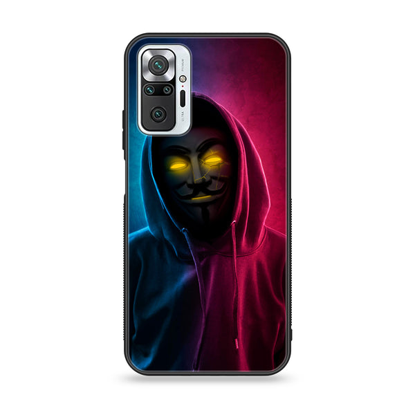 Xiaomi Redmi Note 10 Pro -Anonymous 2.0   Design 2 - Premium Printed Glass soft Bumper shock Proof Case CS-15694